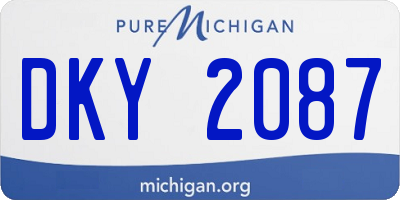 MI license plate DKY2087