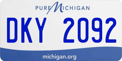 MI license plate DKY2092