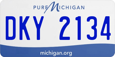 MI license plate DKY2134