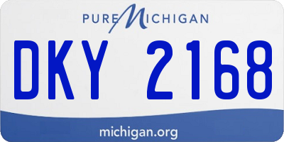 MI license plate DKY2168