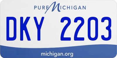 MI license plate DKY2203