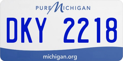 MI license plate DKY2218