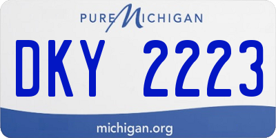 MI license plate DKY2223