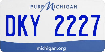 MI license plate DKY2227