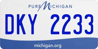 MI license plate DKY2233