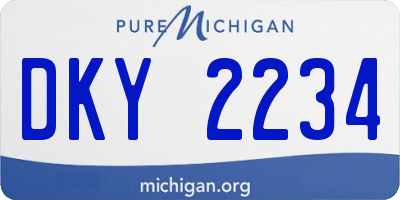 MI license plate DKY2234