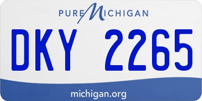 MI license plate DKY2265