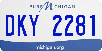 MI license plate DKY2281