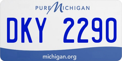 MI license plate DKY2290