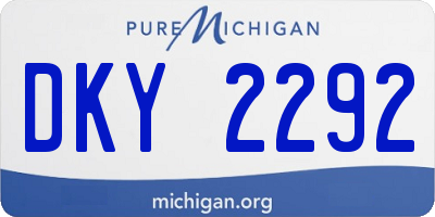 MI license plate DKY2292