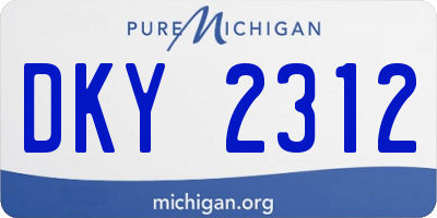 MI license plate DKY2312