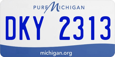 MI license plate DKY2313