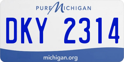 MI license plate DKY2314