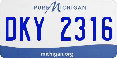 MI license plate DKY2316