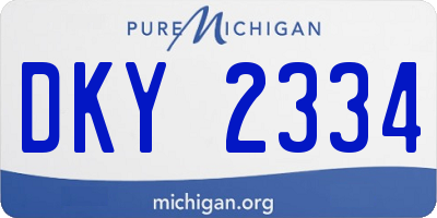 MI license plate DKY2334