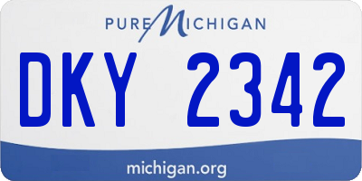 MI license plate DKY2342