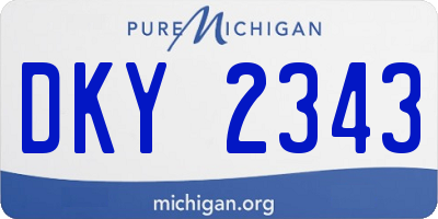MI license plate DKY2343
