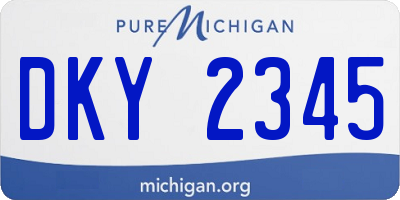 MI license plate DKY2345