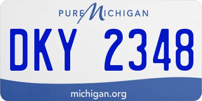 MI license plate DKY2348