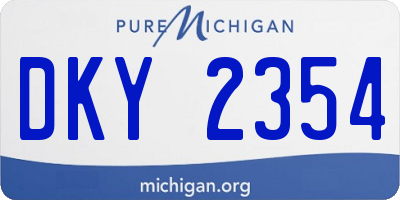 MI license plate DKY2354