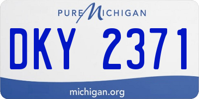 MI license plate DKY2371