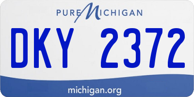 MI license plate DKY2372
