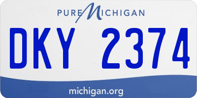 MI license plate DKY2374