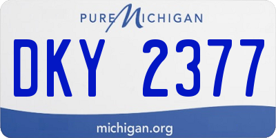 MI license plate DKY2377