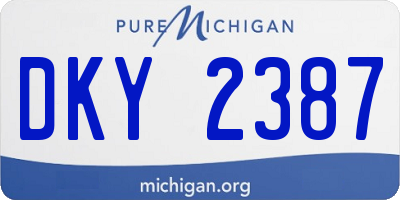 MI license plate DKY2387
