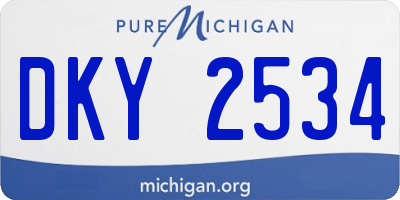MI license plate DKY2534