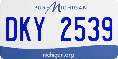 MI license plate DKY2539