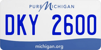 MI license plate DKY2600