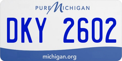 MI license plate DKY2602