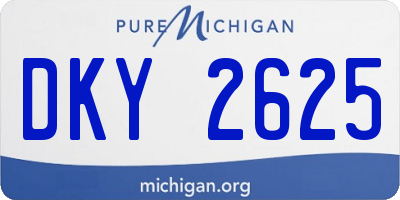 MI license plate DKY2625