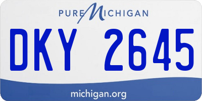 MI license plate DKY2645