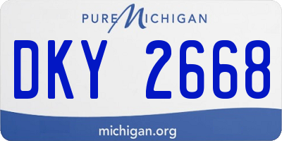 MI license plate DKY2668