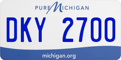MI license plate DKY2700