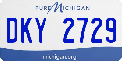 MI license plate DKY2729