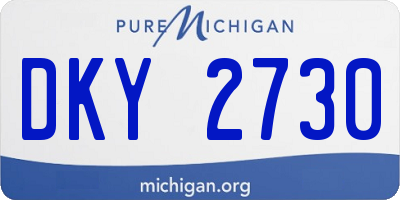 MI license plate DKY2730