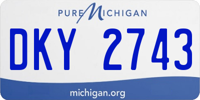 MI license plate DKY2743