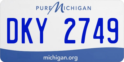 MI license plate DKY2749