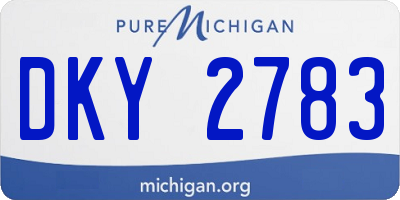 MI license plate DKY2783