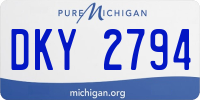 MI license plate DKY2794