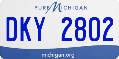 MI license plate DKY2802