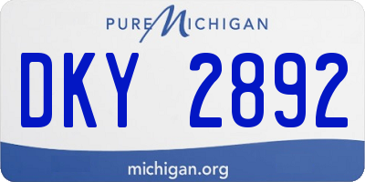 MI license plate DKY2892