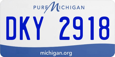 MI license plate DKY2918