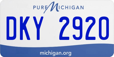 MI license plate DKY2920