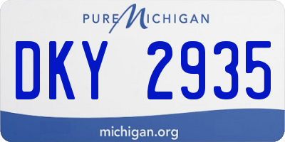 MI license plate DKY2935