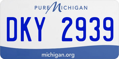 MI license plate DKY2939