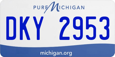 MI license plate DKY2953